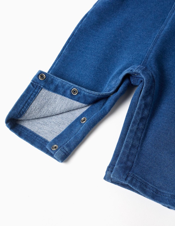 Denim dungarees with adjustable straps for newborns, blue