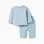Brushed jogging set with embossed print for newborn boys, light blue
