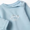 Brushed jogging set with embossed print for newborn boys, light blue
