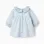 Long sleeve brushed dress with stripes for newborn girls, blue/white