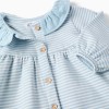Long sleeve brushed dress with stripes for newborn girls, blue/white