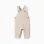 Twill dungarees with front pocket for newborn boys, light beige