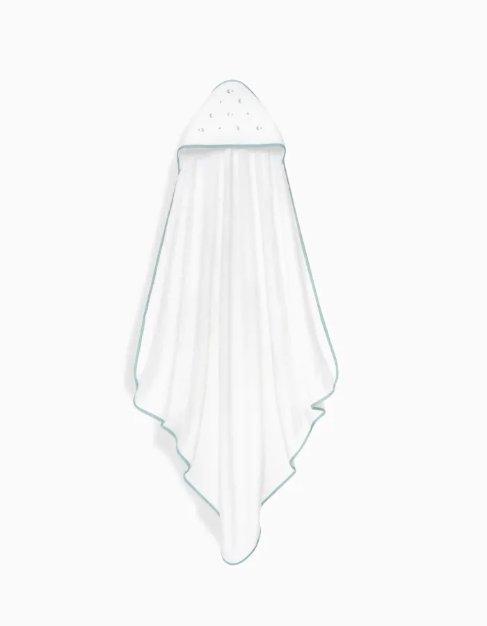 Hooded Bath Towel Interbaby Stars 100x100 cm, Green
