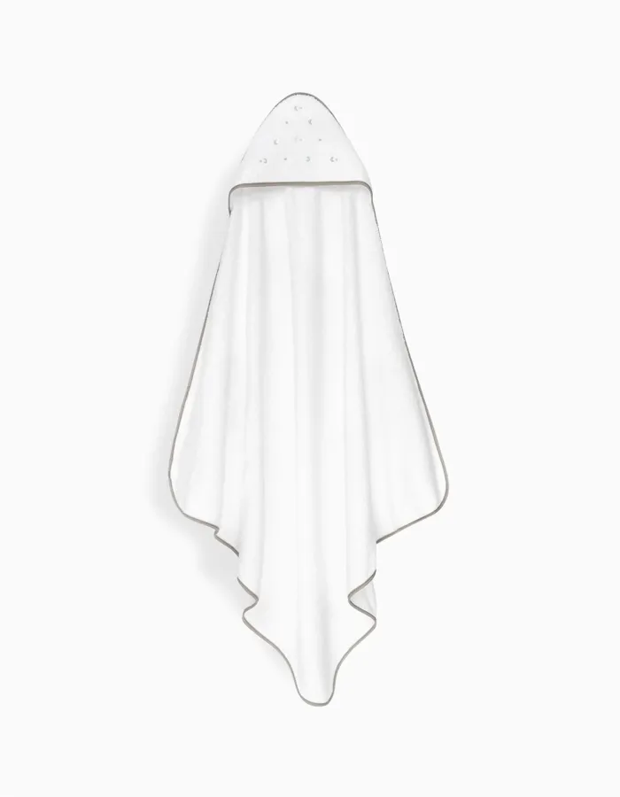 Hooded Bath Towel Interbaby Stars 100x100 cm, Beige