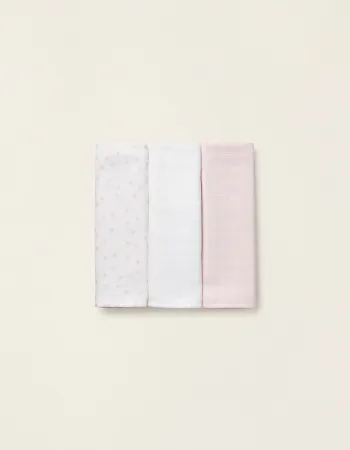 3 Muslin Squares 65 X 65 CM ZY BABY PINK
