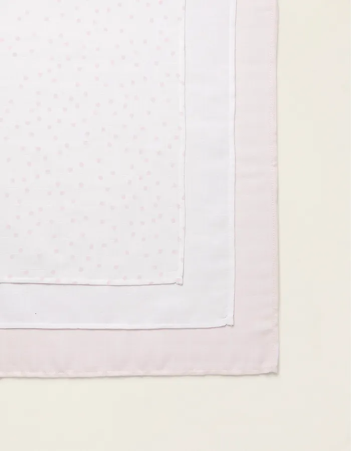 3 Muslin Squares 65 X 65 CM ZY BABY PINK