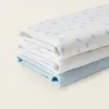 3 Muslin Squares 65 X 65 CM ZY BABY BLUE