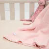 Knitted Blanket Plain 75X90Cm Zy Baby Pink