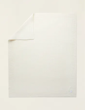 Knitted Blanket Plain 75X90Cm Zy Baby White