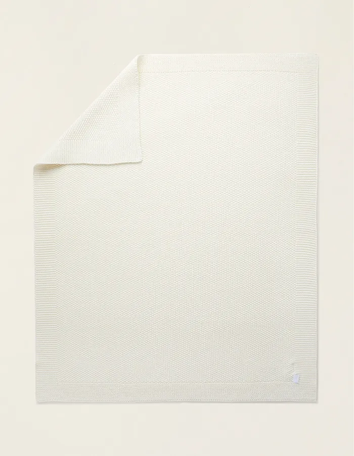Knitted Blanket Plain 75X90Cm Zy Baby White