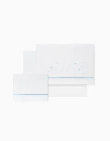 3-Piece Set Cotton Bed Sheets Interbaby 'Stars' 60x120 cm, Blue