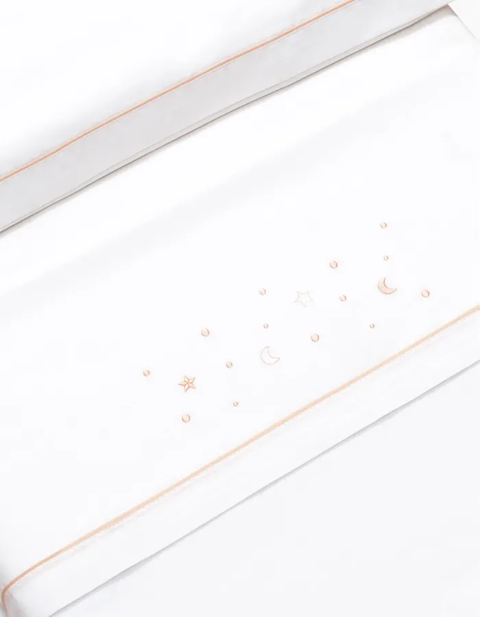 3-Piece Set Cotton Bed Sheets Interbaby 'Stars' 60x120 cm, Beige