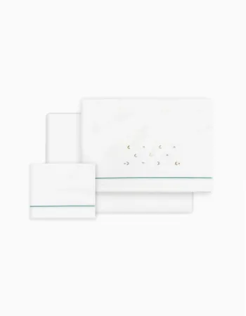 Cotton Bedding Set 3 Pcs Interbaby Stars 60X120 Cm, Green