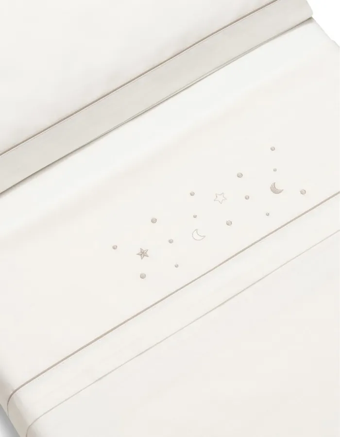 Bedding Set 3 Pcs Interbaby Cotton 85X55cm, Stars Beige