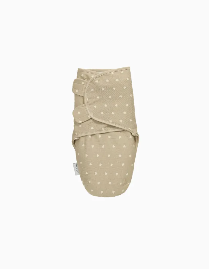 Swaddle Blanket Meyco TOG 1.0 0-3M, Sweet Heart Sand/Soft Sand