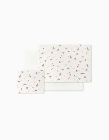 3-Piece Set of Cotton Cot Sheets Savanna Interbaby 40x80 cm