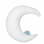 Reach for star, grey moon decor pillow