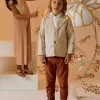 Beige Twill Blazer for Boys