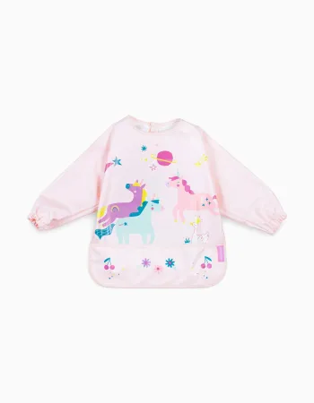 Fantasy Waterproof Soft Bib with Sleeves and Pocket by Miniland