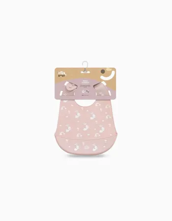 Silicone Bib Rabbits Interbaby, Pink