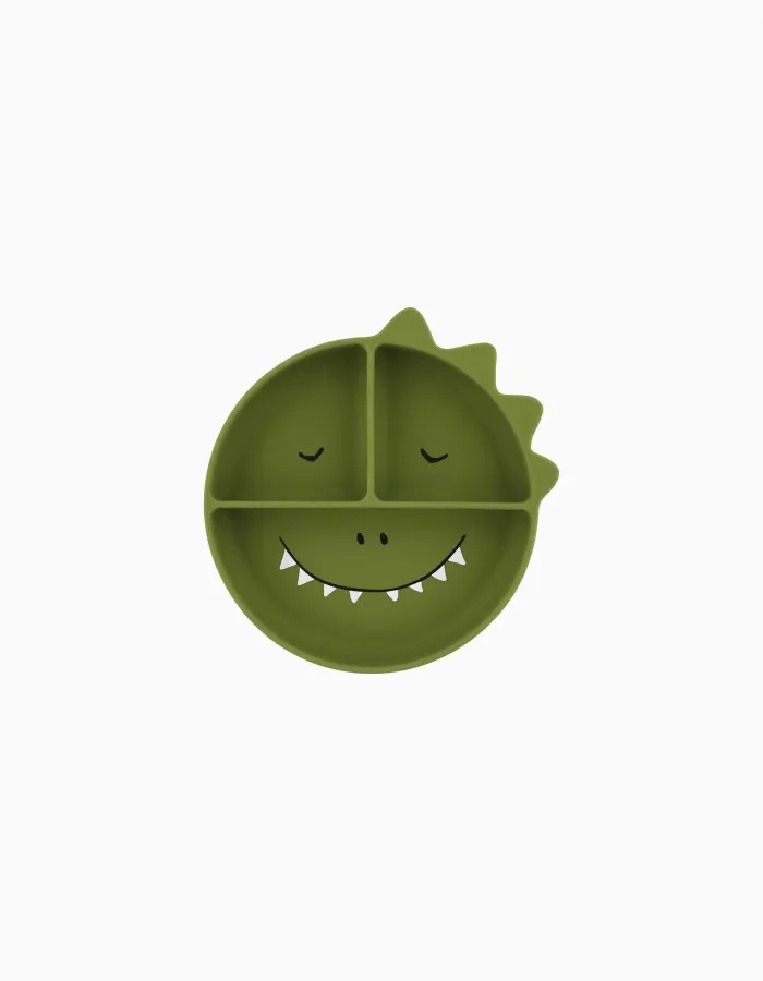 Silicone Divided Suction Plate Mr. Dino Trixie 4M+, Green