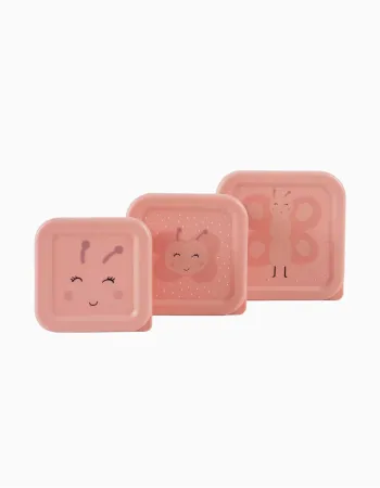 Pack of 3 Snack Boxes Mrs. Butterfly Trixie, Pink