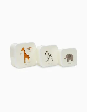 Pack of 3 Snack Boxes Savanna Interbaby, Beige