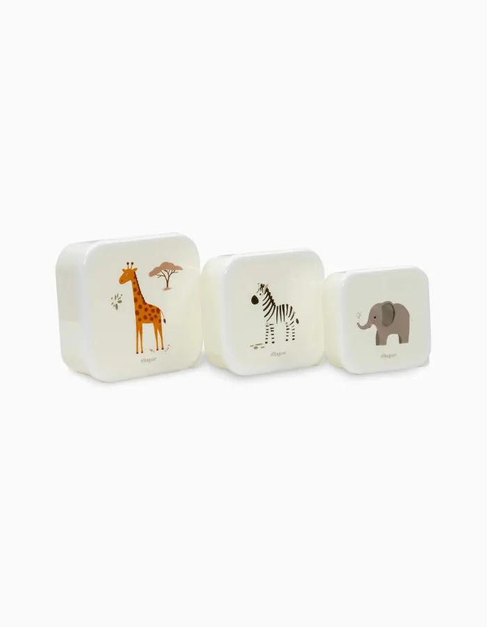 Pack of 3 Snack Boxes Savanna Interbaby, Beige