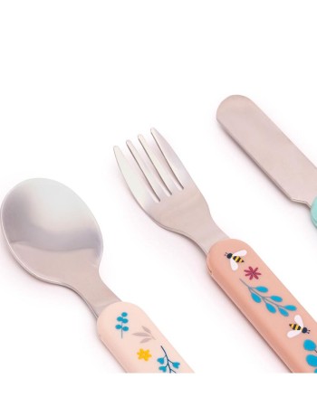 Set of 3 Stainless Steel Cutlery Dreamland Miniland 6M+