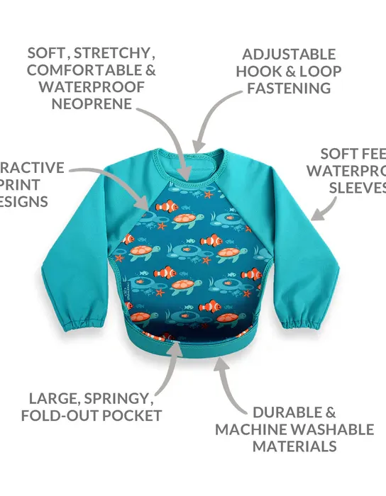 Weaning Bib with Sleeves - Tropical Fish UltraBib