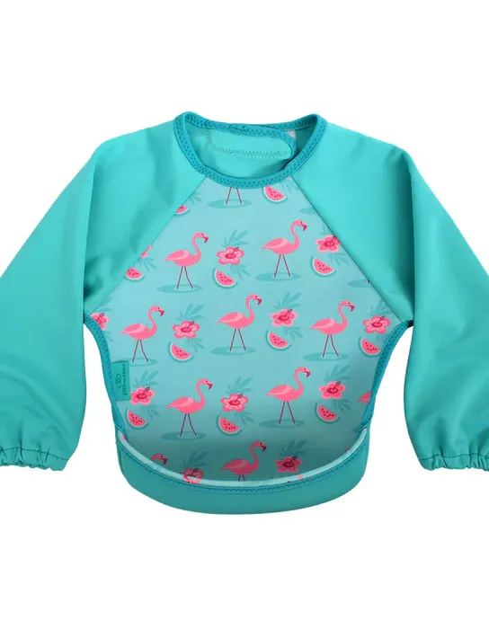 Weaning Bib with Sleeves - Flamingos UltraBib