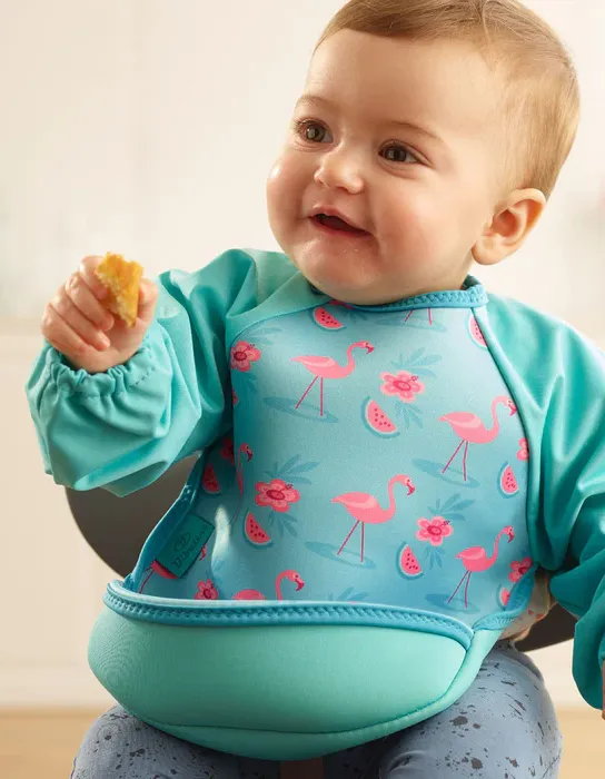 Weaning Bib with Sleeves - Flamingos UltraBib