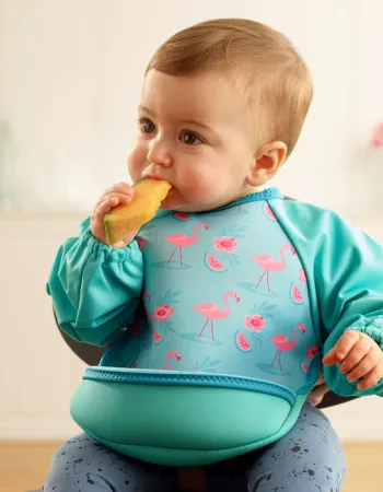 Weaning Bib with Sleeves - Flamingos UltraBib