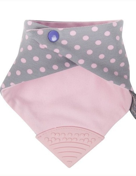 Cheeky Chompers Polka Dot Pink Neckerchew & Teething Dribble Bib