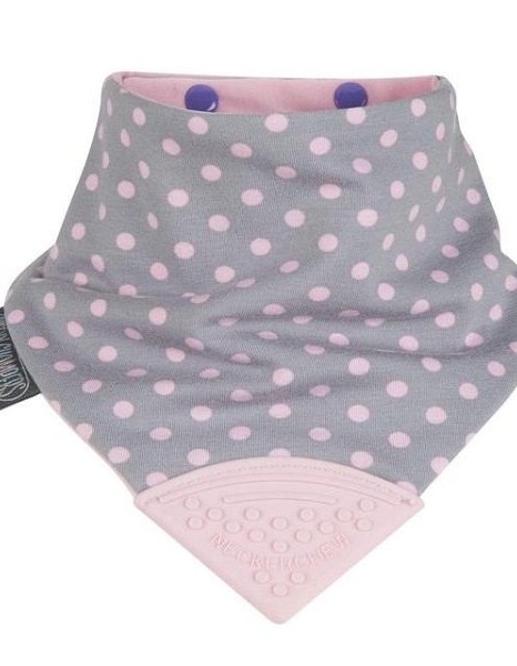 Cheeky Chompers Polka Dot Pink Neckerchew & Teething Dribble Bib