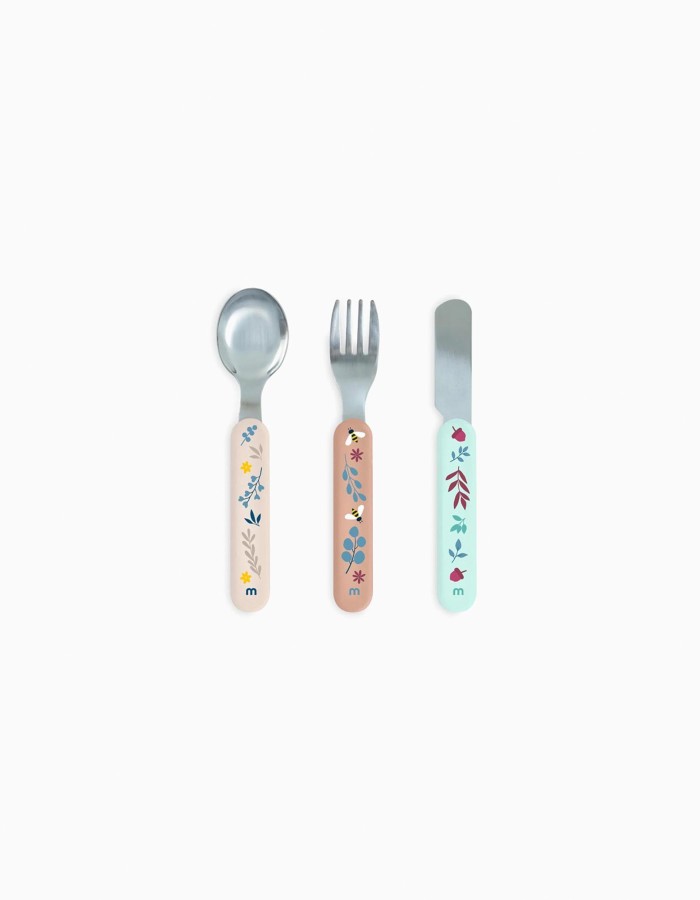 Set of 3 Stainless Steel Cutlery Dreamland Miniland 6M+