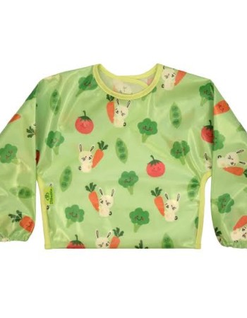 Bibetta Wipeezee Bib with Sleeves, Green Bunny & Veg