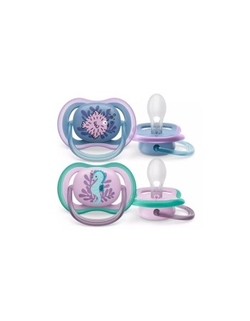 Philips Avent Ultra Air Pacifiers 6-18 Months 2-Pack, Pink/Blue