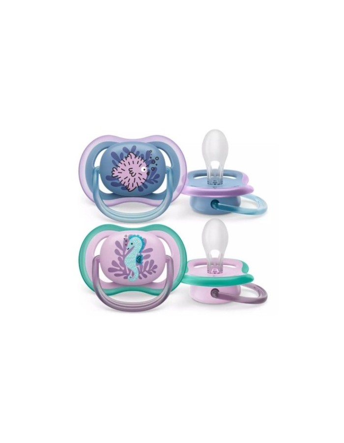 Philips Avent Ultra Air Pacifiers 6-18 Months 2-Pack, Pink/Blue