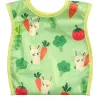 Bibetta Wipe-Easy Bib, Green, Bunny and Vegetable Design, Baby/Kids Apron