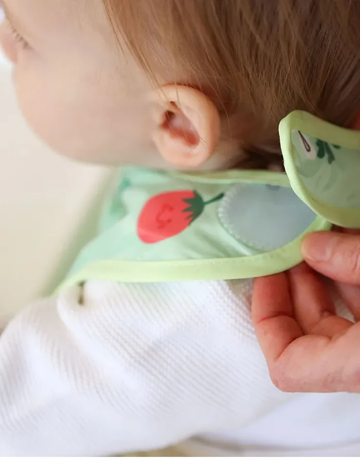 Bibetta Wipe-Easy Bib, Green, Bunny and Vegetable Design, Baby/Kids Apron
