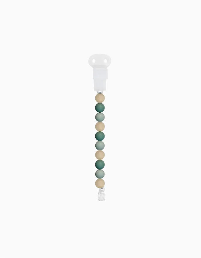Silicone Soother Clip Sage Green Nattou