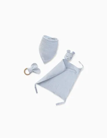 Set Doudou + Bandana + Teether Interbaby 0M+, Azul