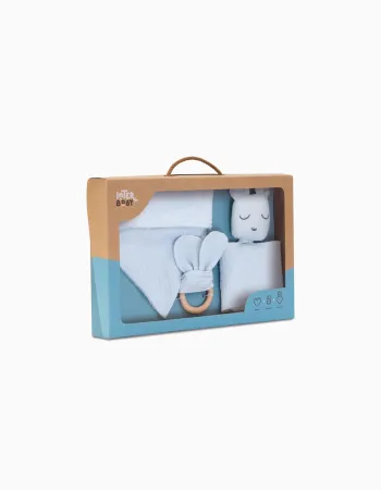 Set Doudou + Bandana + Teether Interbaby 0M+, Azul