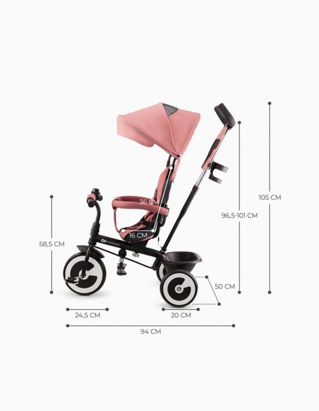 ASTON PINK KINDERKRAFT 9M+ TRICYCLE PINK