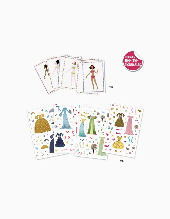 Reusable Stickers Dresses Season Djeco 5Y+