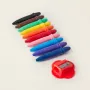 Pack Of 10 Giotto Be-Bè 2A+ Crayons & Sharpeners