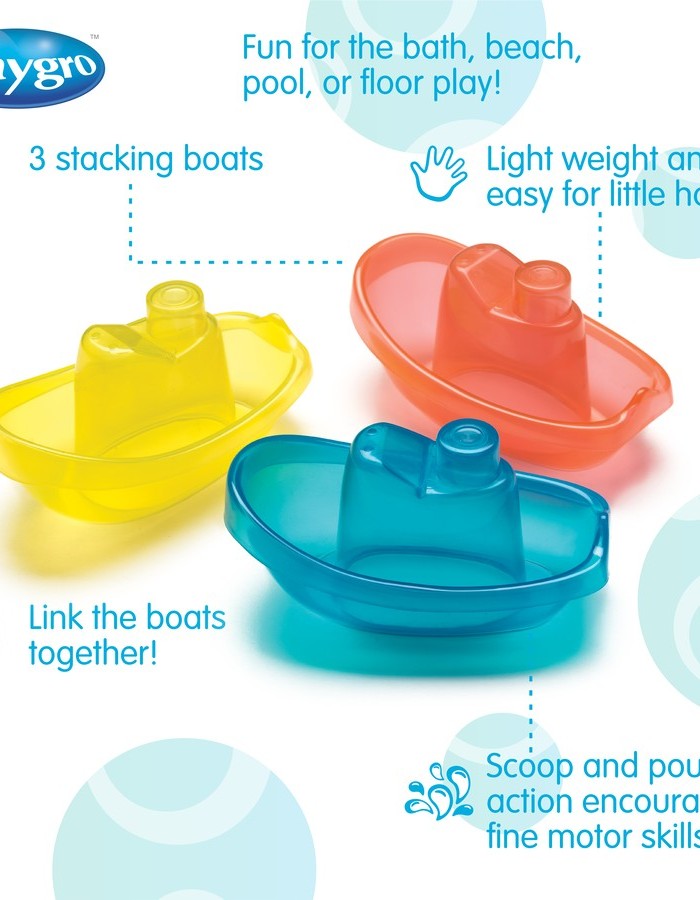 Playgro Bright Baby Boats 3 Pack