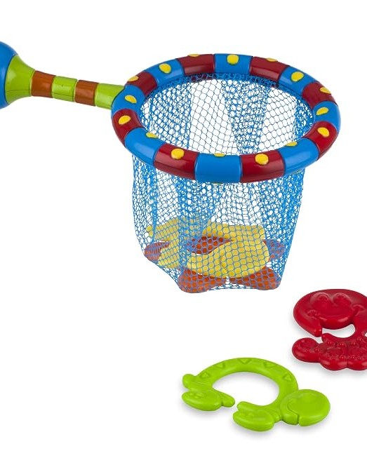 Nuby Splash n' Catch Bath Time Fishing Set, Includes Four Link Toys