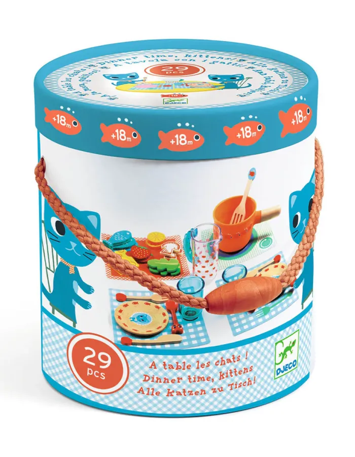 Dinner Time Kittens Role Play Food and Tableware Set by Djeco